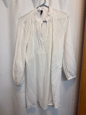 Ralph Lauren White Long-Sleeve Swim Coverup Tunic